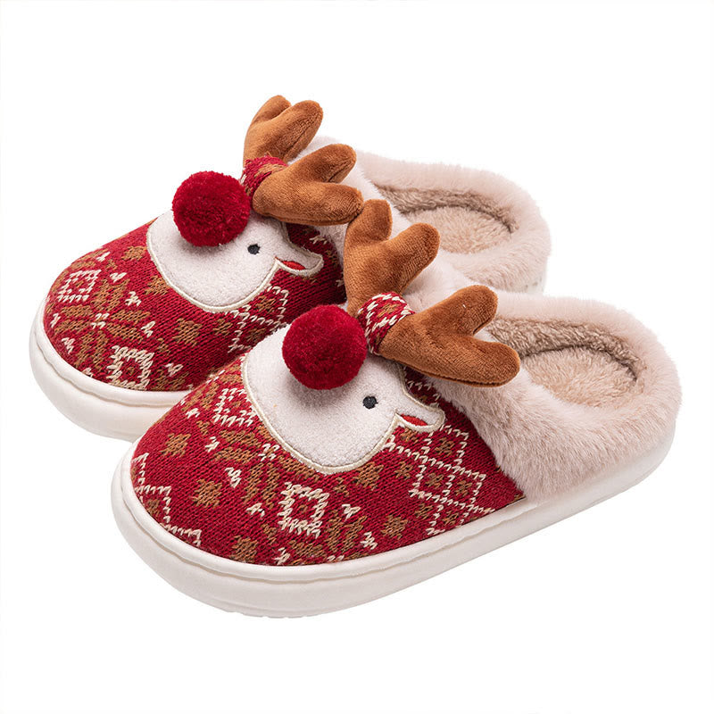 Chaussons de Noël grande taille motif élan - image 9