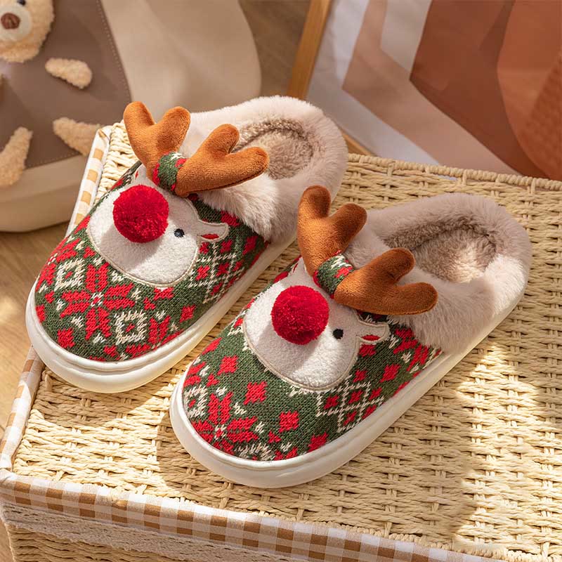 Chaussons de Noël grande taille motif élan - image 8