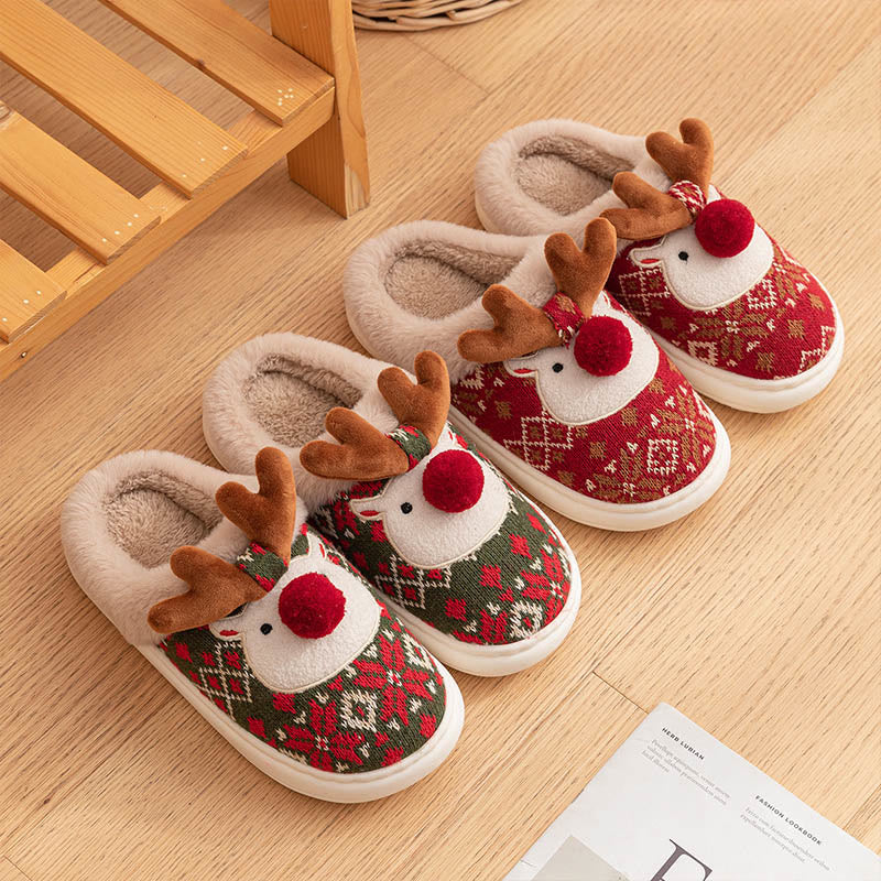 Chaussons de Noël grande taille motif élan - image 5
