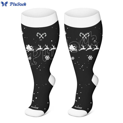 Chaussettes de compression grande taille motif canne à sucre et élan