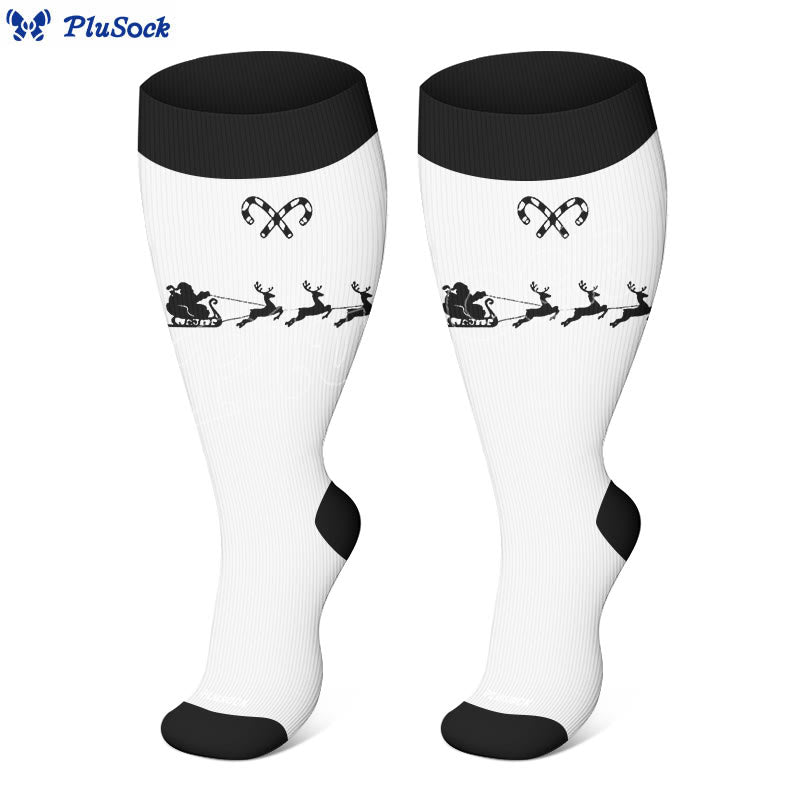 Chaussettes de compression grande taille motif canne à sucre et élan