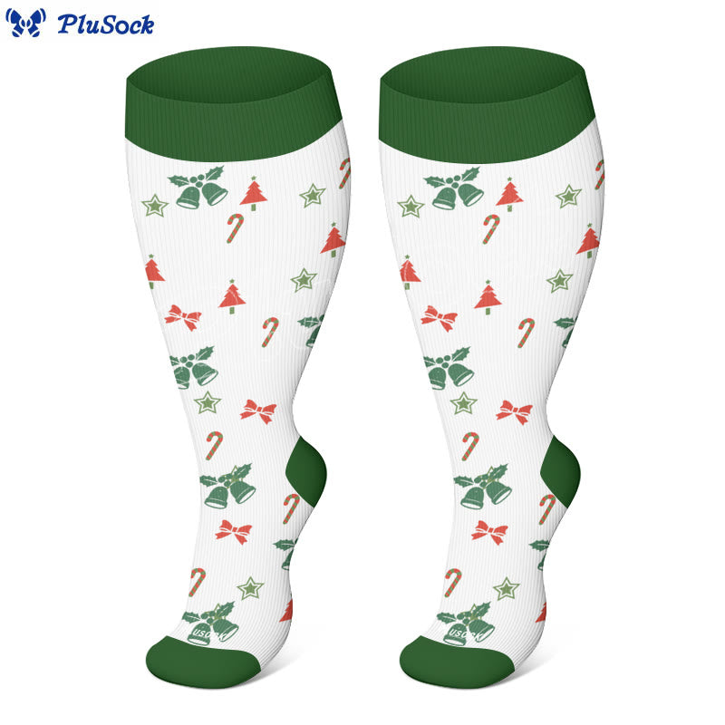 Chaussettes de compression grande taille motif bonhomme en pain d'épices - Blanc - 4XL - image 5