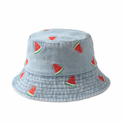 Chapeau seau pastèque grande taille - Bleu clair - Taille unique - image 5