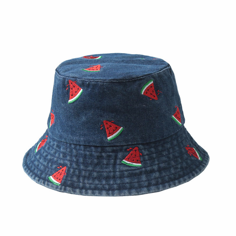 Chapeau seau pastèque grande taille - Bleu foncé - Taille unique - image 1