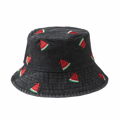 Chapeau seau pastèque grande taille - Noir - Taille unique - image 4