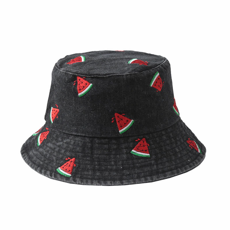 Chapeau seau pastèque grande taille - Noir - Taille unique - image 3
