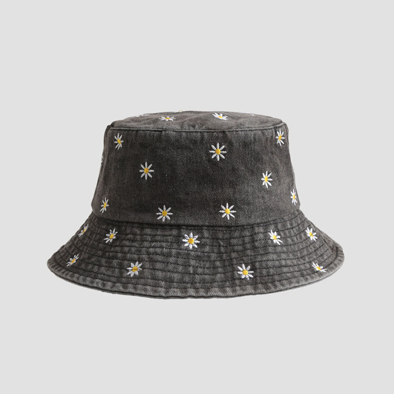 Chapeau seau Daisy grande taille - Noir - Taille unique - image 1