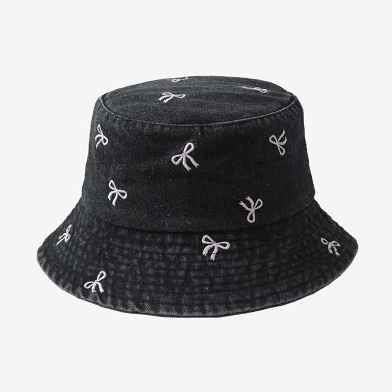 Chapeau bob à nœud grande taille - Noir - Taille unique - image 1