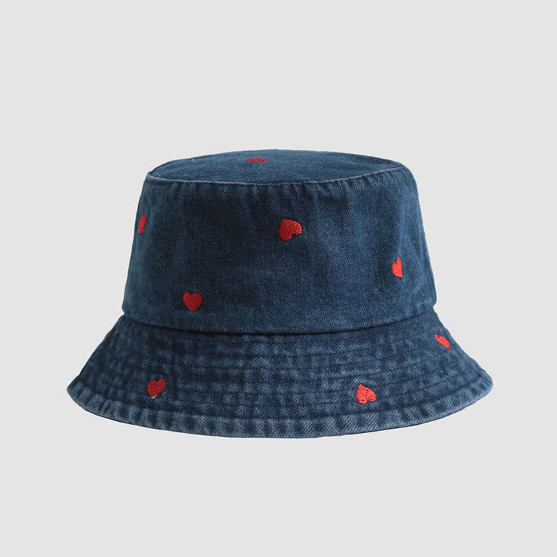 Chapeau bob cœur grande taille - Bleu foncé - Taille unique - image 1