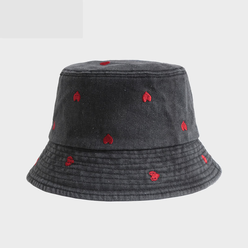 Chapeau bob cœur grande taille - Noir - Taille unique - image 0