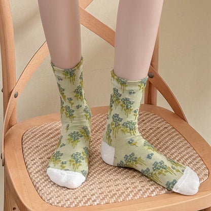 Chaussettes rétro à fleurs (5 paires) - image 3
