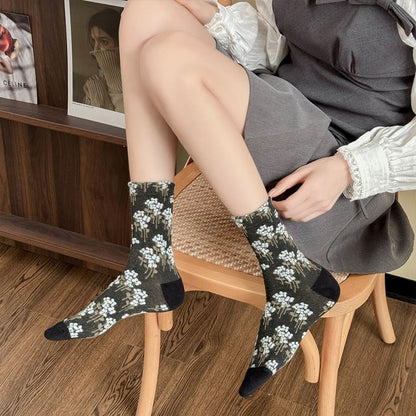 Chaussettes rétro à fleurs (5 paires) - image 4