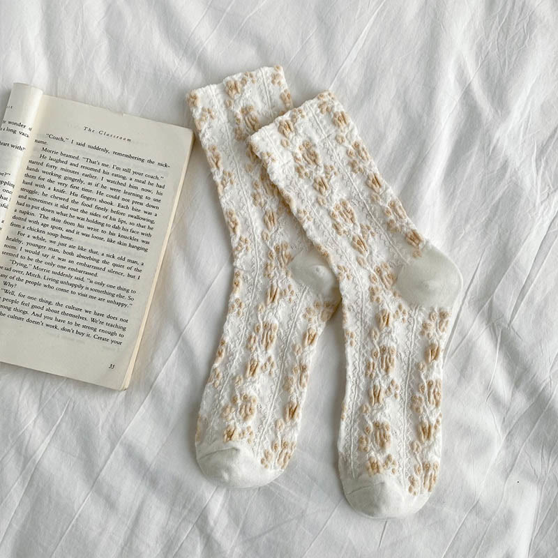 Chaussettes rétro à fleurs (5 paires) - Blanc - EU36-40 (US3-7) - image 11