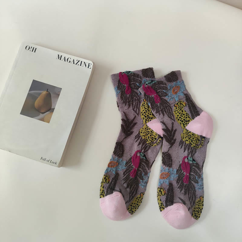 Chaussettes courtes à imprimés mignons (5 paires) - Rose - EU36-40 (US3-7) - image 11