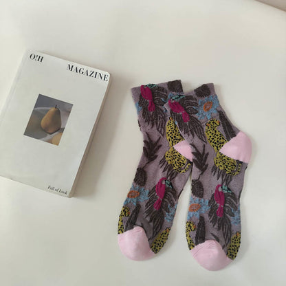 Chaussettes courtes à imprimés mignons (5 paires) - Rose - EU36-40 (US3-7) - image 11