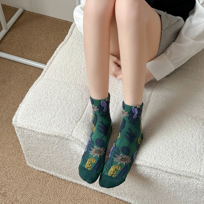 Chaussettes courtes à imprimés mignons (5 paires) - image 4