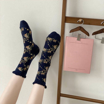 Chaussettes courtes à petites fleurs (5 paires) - image 6