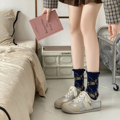 Chaussettes courtes à petites fleurs (5 paires) - image 8