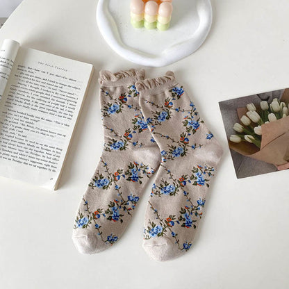 Chaussettes courtes à petites fleurs (5 paires) - Kaki - EU36-40 (US3-7) - image 13