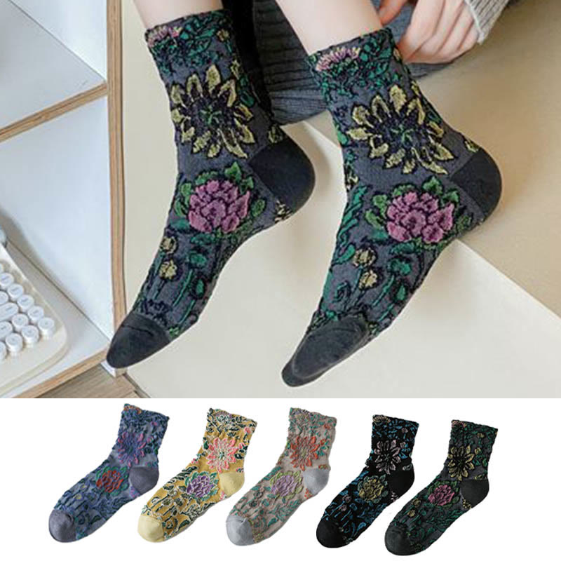 Chaussettes à motif français (5 paires) - Multicolore - EU36-40 (US3-7) - image 1