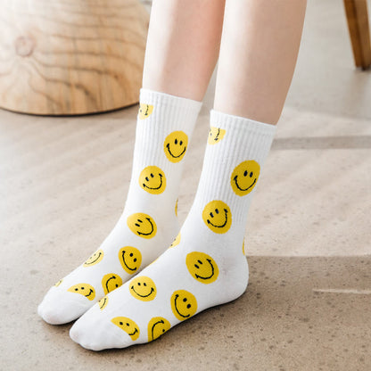 Chaussettes courtes grande taille à gros smiley