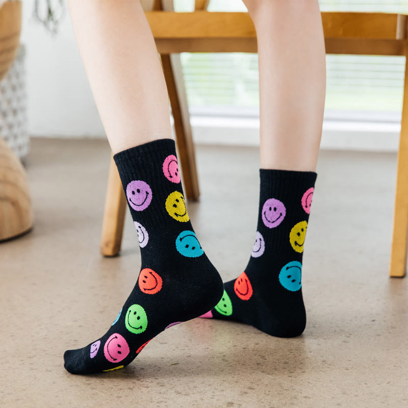 Chaussettes courtes grande taille à gros smiley
