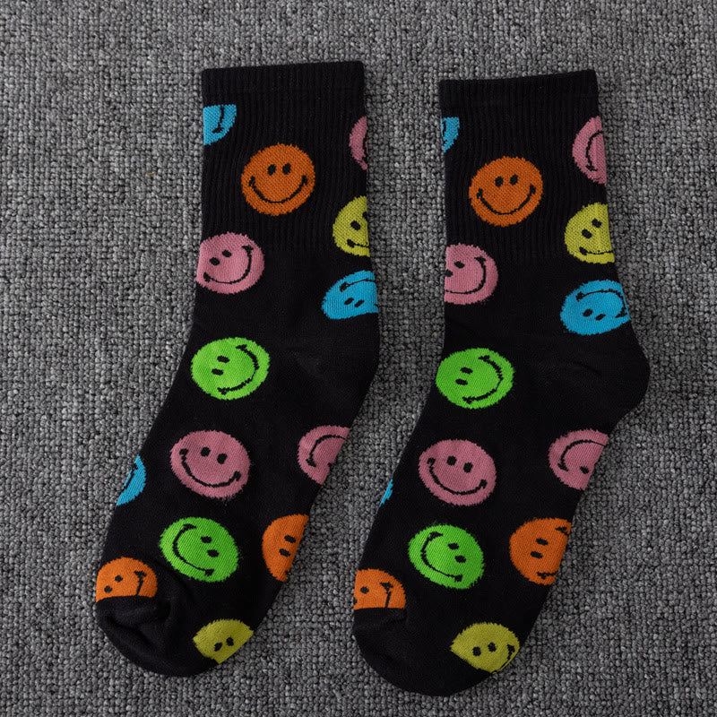 Chaussettes courtes grande taille à gros smiley