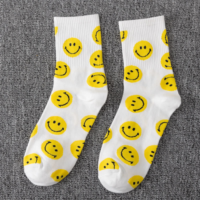 Chaussettes courtes grande taille à gros smiley