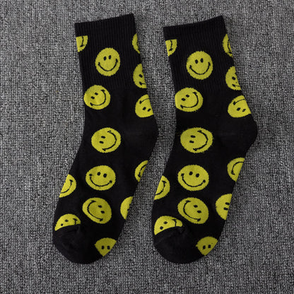 Chaussettes courtes grande taille à gros smiley