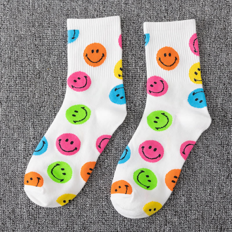 Chaussettes courtes grande taille à gros smiley