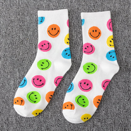 Chaussettes courtes grande taille à gros smiley