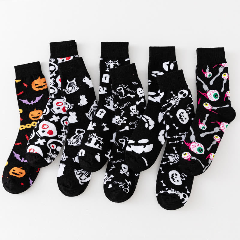 Chaussettes d'Halloween taille plus avec éléments d'horreur
