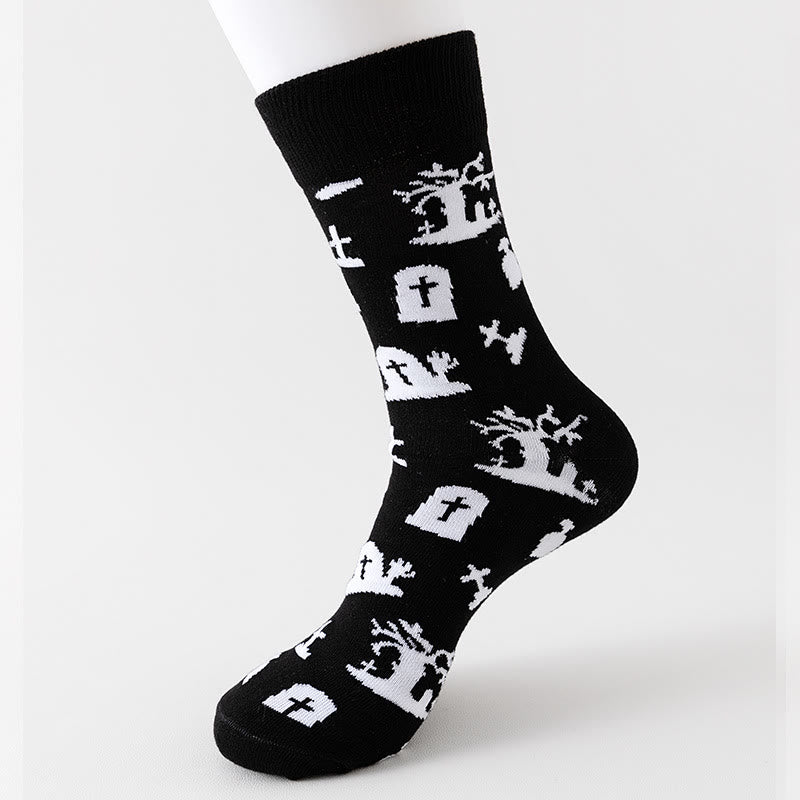 Chaussettes d'Halloween taille plus avec éléments d'horreur