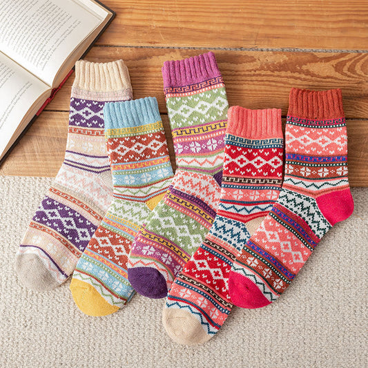 Chaussettes longues style ethnique rétro grande taille