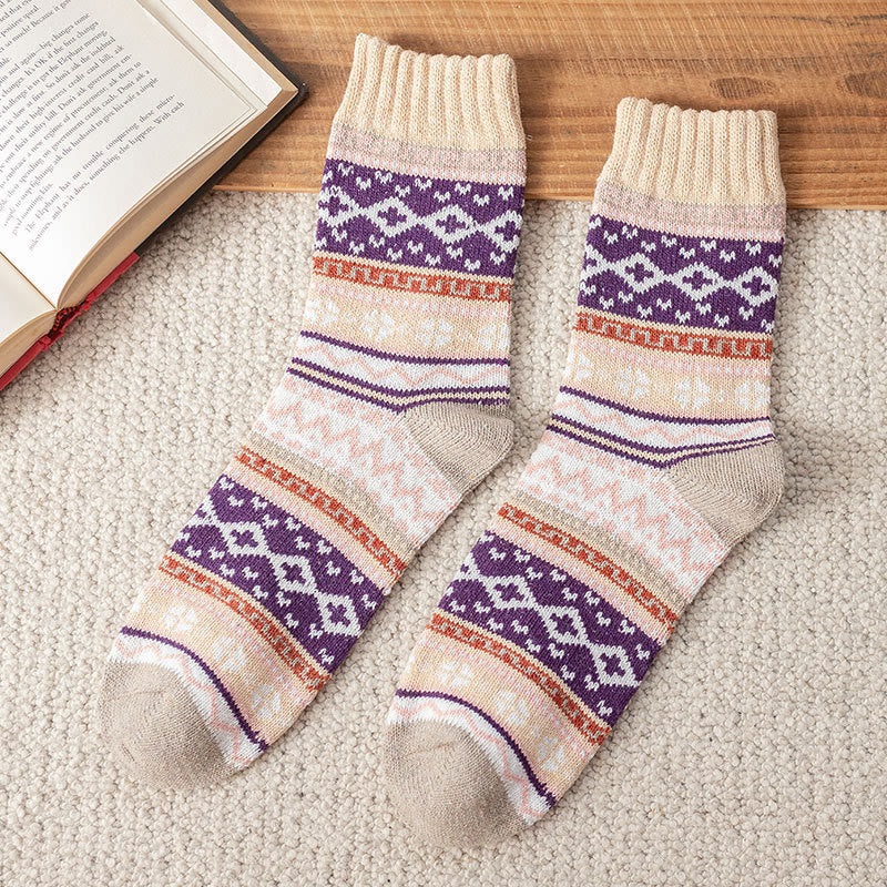 Chaussettes longues style ethnique rétro grande taille