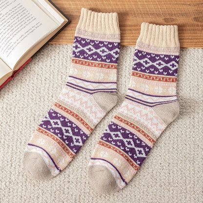 Chaussettes longues style ethnique rétro grande taille