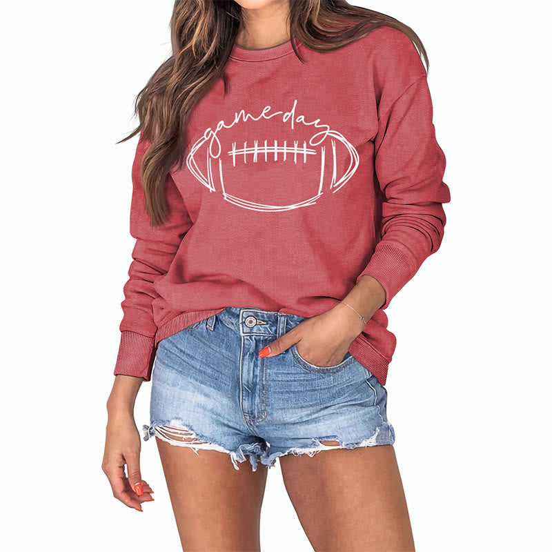 Sweat-shirt blanc imprimé rugby grande taille - image 10