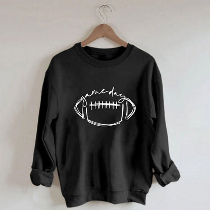 Sweat-shirt blanc imprimé rugby grande taille
