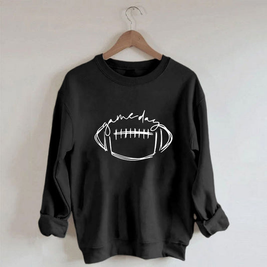 Sweat-shirt blanc imprimé rugby grande taille - image 0