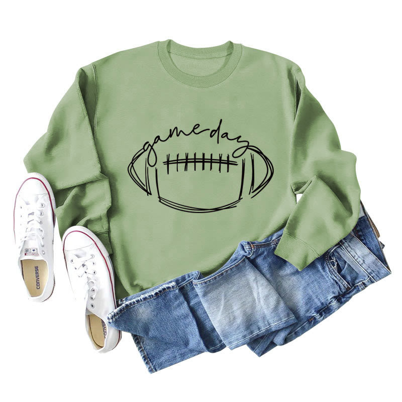 Sweat-shirt noir imprimé Game Day grande taille - Vert olive - 2XL - image 1