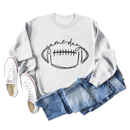 Sweat-shirt noir imprimé Game Day grande taille - Blanc - 2XL - image 4