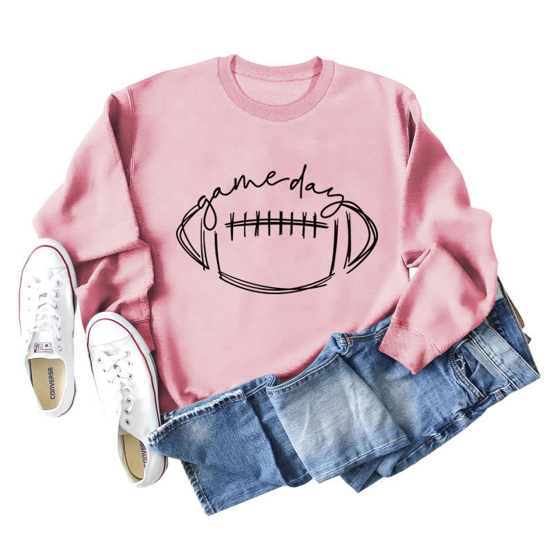 Sweat-shirt noir imprimé Game Day grande taille - Rose clair - 2XL - image 6