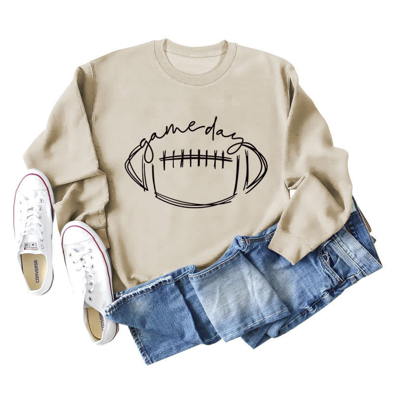 Sweat-shirt noir imprimé Game Day grande taille - Abricot - 2XL - image 3