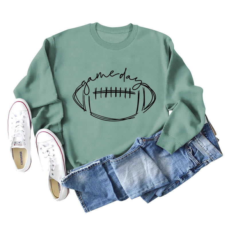 Sweat-shirt noir imprimé Game Day grande taille - Vert clair - 2XL - image 5