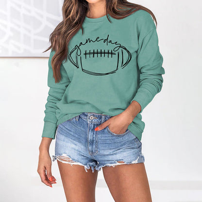 Sweat-shirt noir imprimé Game Day grande taille