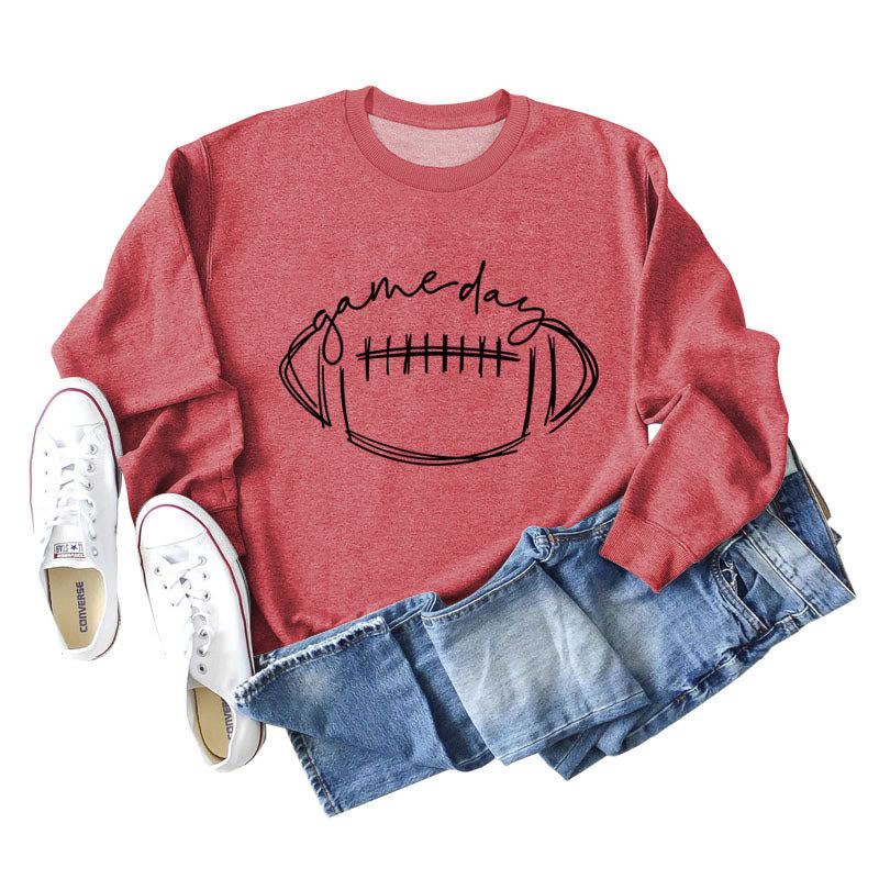 Sweat-shirt noir imprimé Game Day grande taille - Rouge - 2XL - image 9