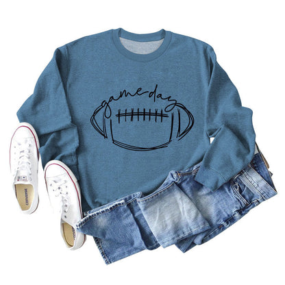 Sweat-shirt noir imprimé Game Day grande taille - Bleu - 2XL - image 2