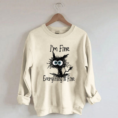 Sweat-shirt chat en colère grande taille - image 0