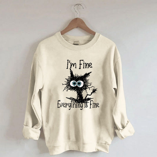 Sweat-shirt chat en colère grande taille - image 0