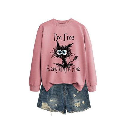 Sweat-shirt chat en colère grande taille - Rose foncé - 2XL - image 10